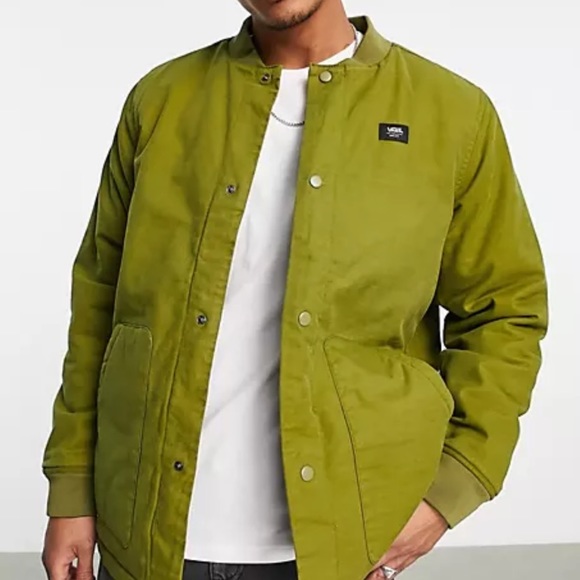 Retro Vans Vintage Inspired Bomber Jacket in Khaki - Picture 3 of 9